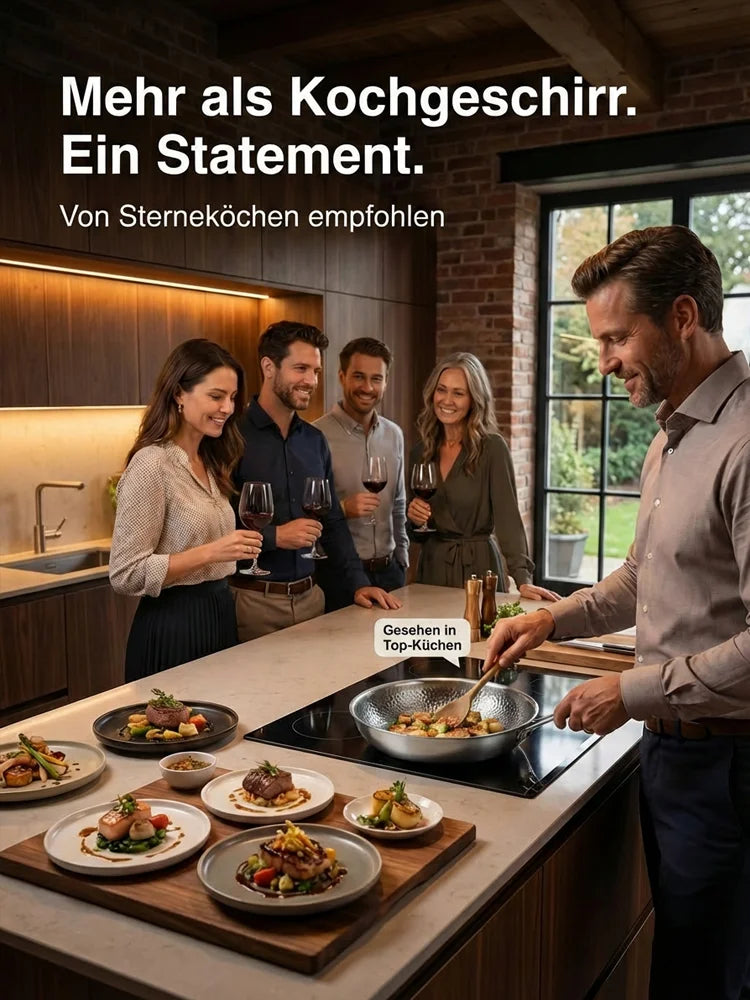 🍳 Verdickte flache Bratpfanne aus reinem Titan, ohne Beschichtung, Boden verformt sich nicht