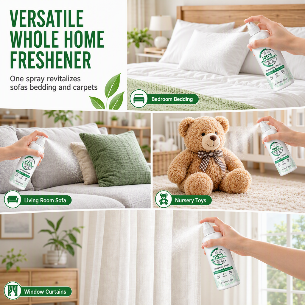 Spray zur Beseitigung von Hausstaubmilben auf Basis von Pflanzenextrakten