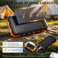 Tragbare Solar-Powerbank, Solar-Ladegerät mit zwei LED-Taschenlampen, Powerbank für Reisen und Camping