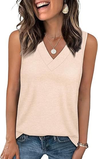 🎁Sommeraktion 50 % RABATT✨Ärmelloses, figurformendes Tanktop mit V-Ausschnitt und lockerer Passform für Damen