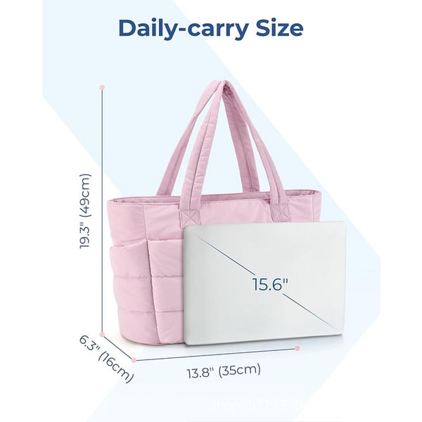 💜Begrenzter Verkauf 50 % RABATT 👜Wasserdichte Luftpolstertasche für Damen, 20 l, flauschige Tragetasche, gesteppte Laptop-Schulterhandtasche