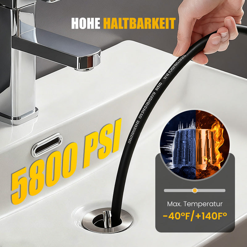 🚿 42% RABATT! ⚡ Reinigungsset für Abwasserkanäle 5800 PSI – Rotierende Düse, Verstärkter Schlauch & Effektive Rohrreinigung 🛠️ Kostenloser Versand