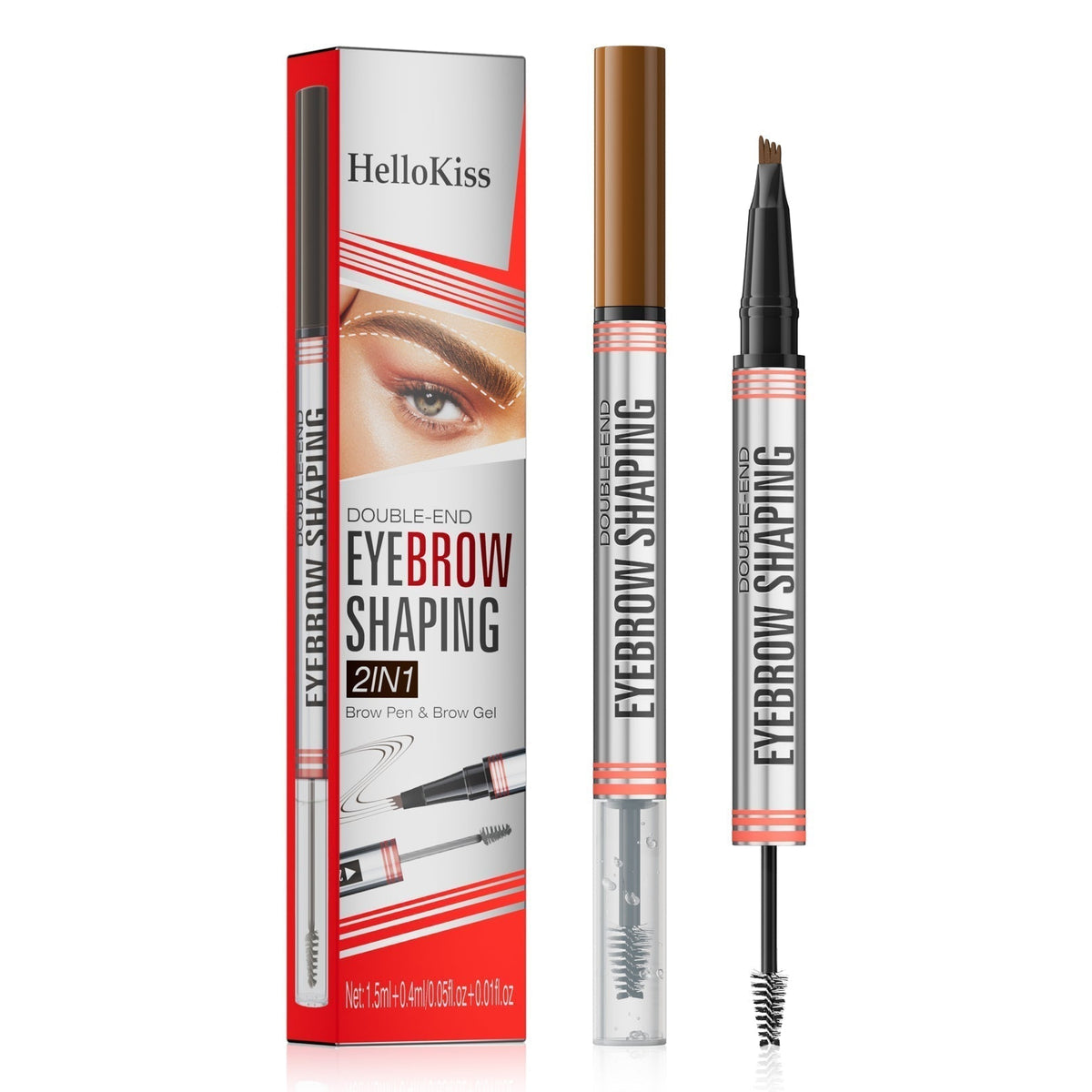 🔥2-in-1-Augenbrauenstift und fixierendes Augenbrauengel für wirklich vollere Augenbrauen🥳