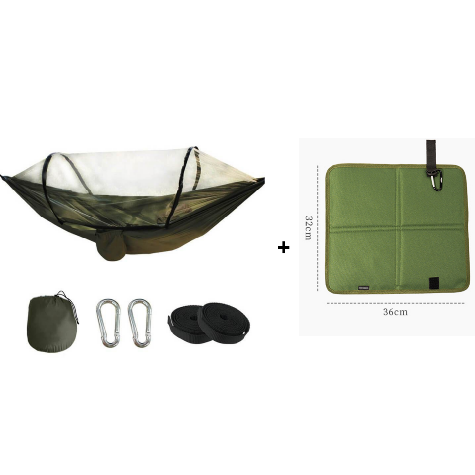 🛏️🏕️Vollautomatische Speed-Open-Hängematte mit Netz 🦟🔥 Sommer-Sale: Jetzt 50 % Rabatt! 🌿