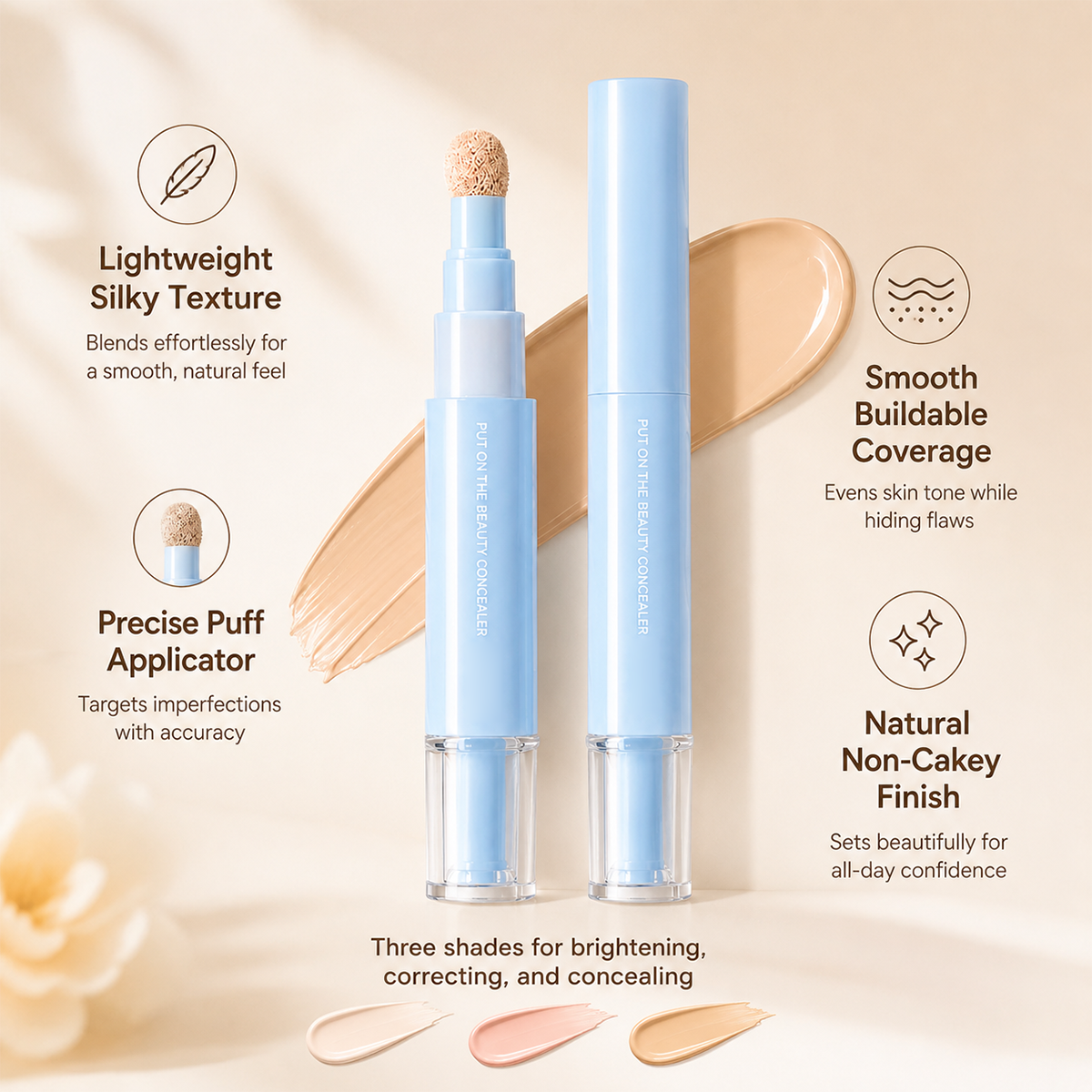 🔥Jetzt 2 zum Preis von 1!💄Vielseitiger feuchtigkeitsspendender Flüssig-Concealer-Stift  ✨