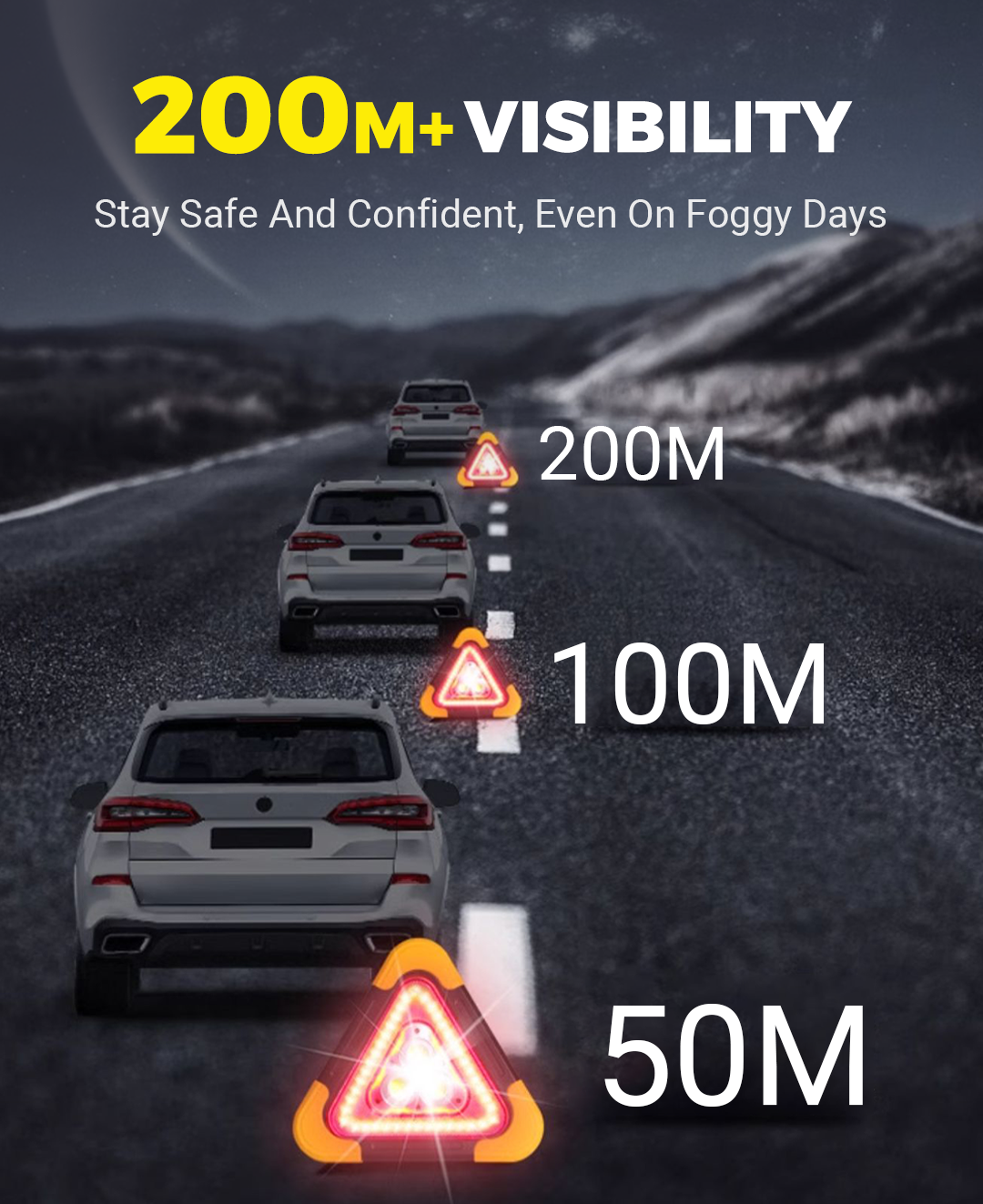 🔥Nur noch heute 50% Rabatt!🚗🆘3-IN-1 Dreieckige Solar-Notfall-Signalleuchte für den Straßenrand✨