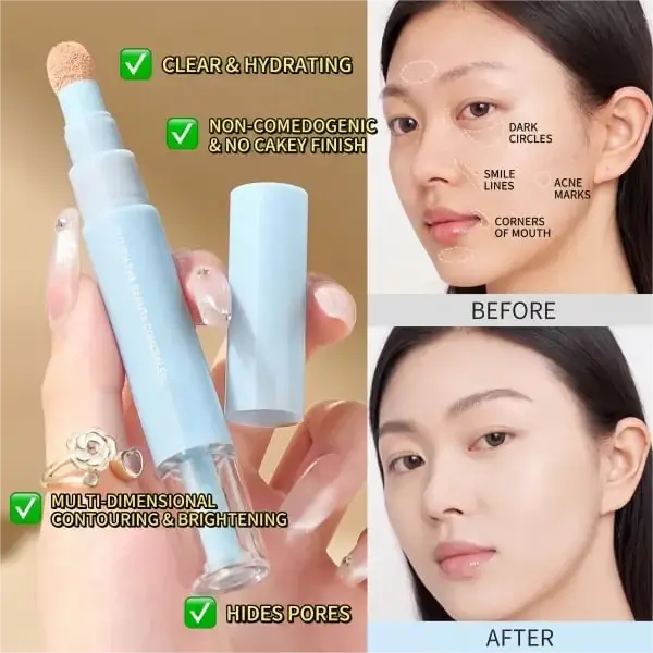 🔥Jetzt 2 zum Preis von 1!💄Vielseitiger feuchtigkeitsspendender Flüssig-Concealer-Stift  ✨