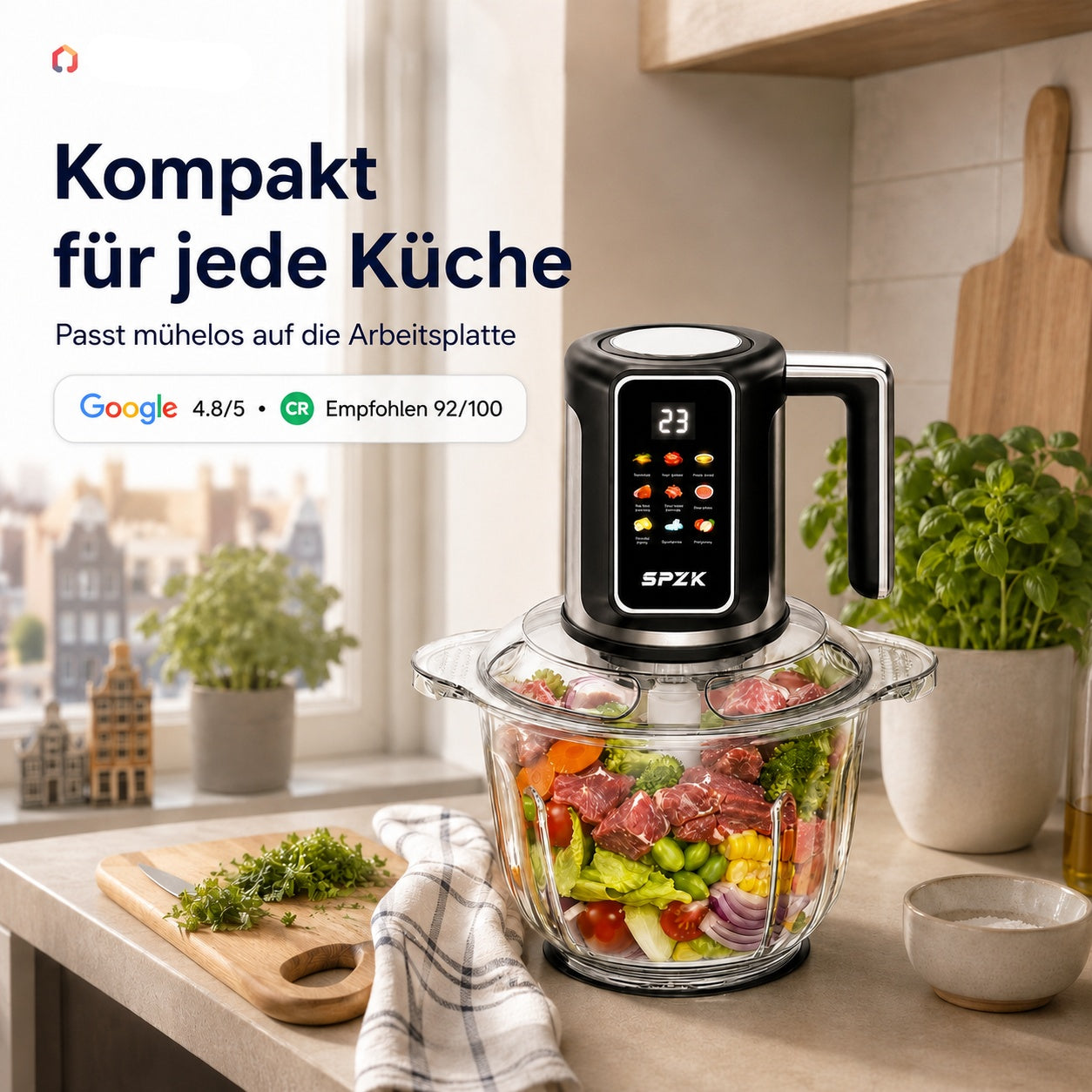 🔪USB-Kabelloser Küchenzerkleinerer für Fleisch, Saucen und mehr – Schnell, hygienisch und einfach! 🍖🥦