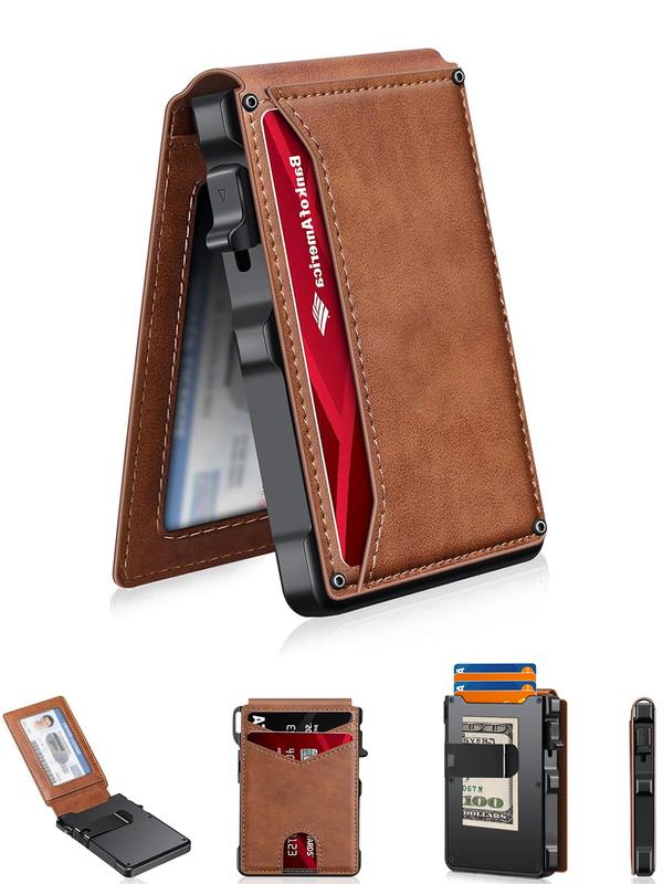 💼 50% RABATT! 🛡️ Schlankes Herren-Portemonnaie mit RFID-Schutz – Kartenfächer, Münzfach & Aluminium-Geldklammer 💳