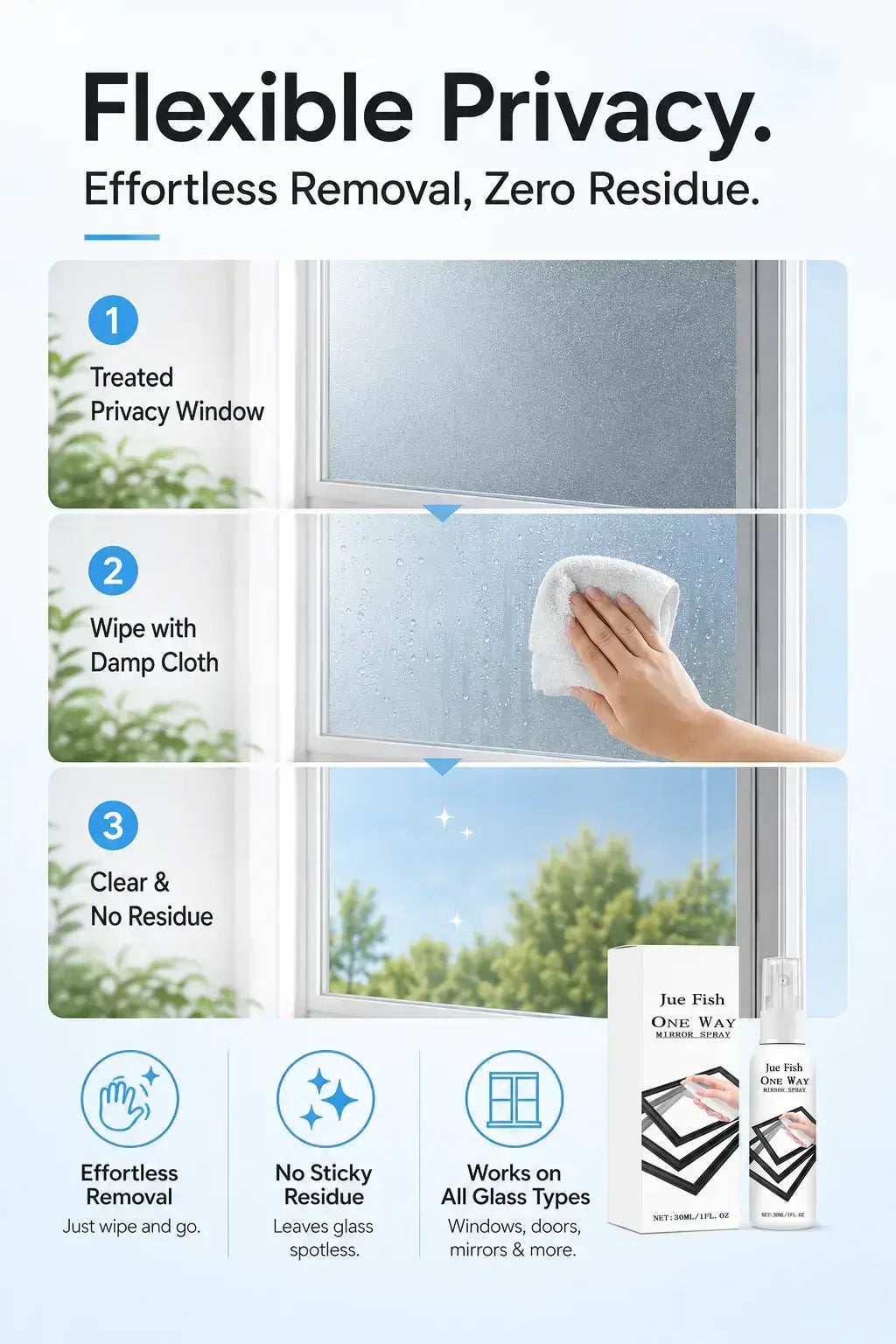 🔥 50% OFF🔥 Reflective Window Spray | One-Way Mirror Privacy Shield for Home & Car