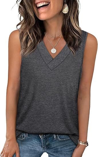 🎁Sommeraktion 50 % RABATT✨Ärmelloses, figurformendes Tanktop mit V-Ausschnitt und lockerer Passform für Damen