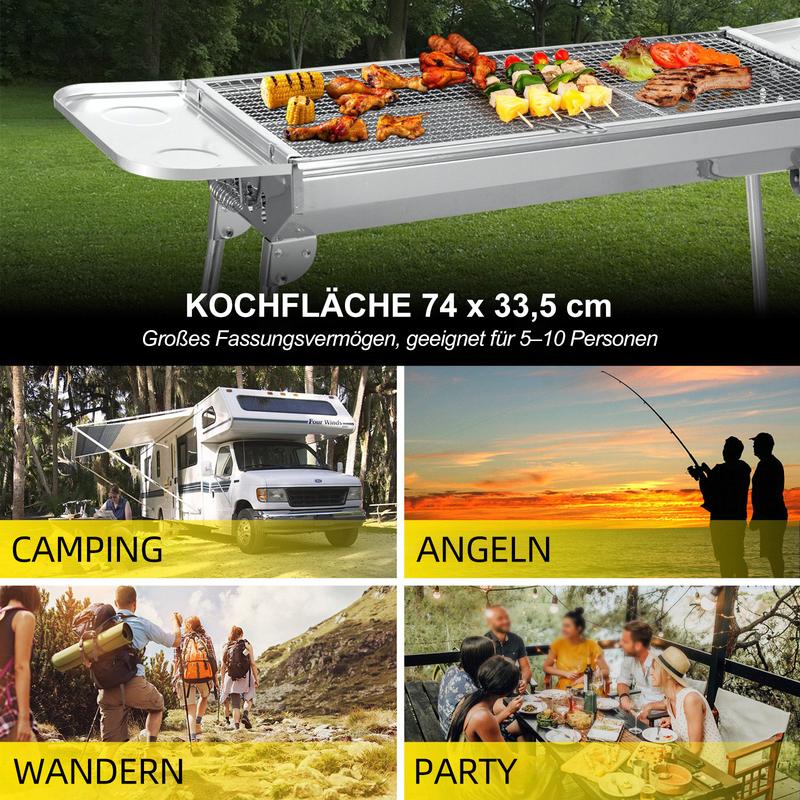 🔥 50% RABATT! 🍖 Klappbarer Outdoor-Grill aus Edelstahl – Kompakt, Strapazierfähig & Perfekt Für Camping, Garten & BBQ-Partys 🏕️
