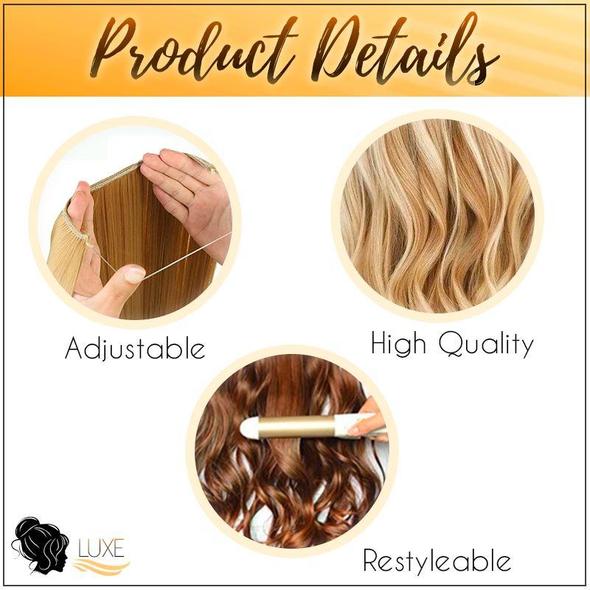 💕Haarverlängerung Unsichtbar Haarteil Extensions Haarverdichtung (55.8CM)