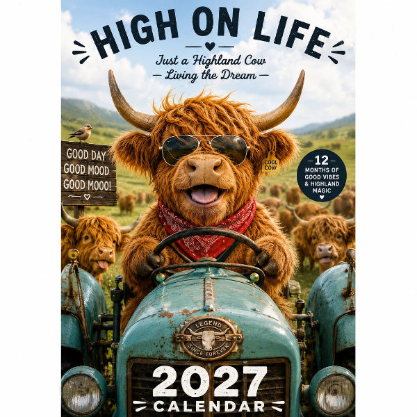 ✨️Überraschung: 50 % Rabatt! 🐮Möge das Jahr 2027 dir jede Menge Glück bringen! 🔥Lustiger Hochlandkuh-Wandkalender 2027 | A4-Wandkalender |