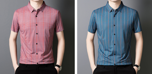 🔥2025 Neu eingetroffen🔥 Kühlendes kariertes Kurzarm-Button-Down-Hemd für Herren