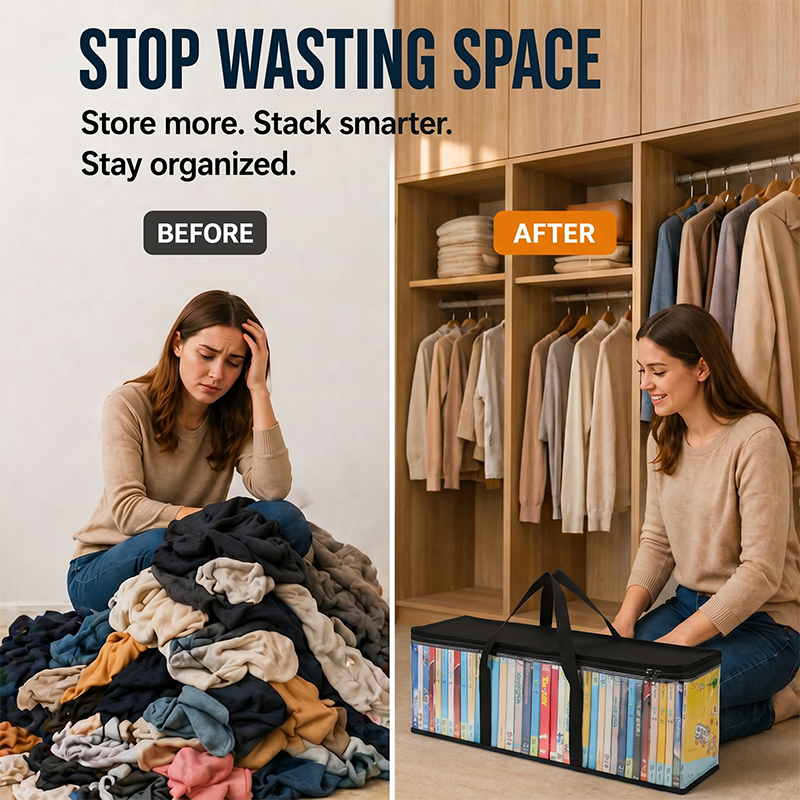 🔥Zeitlich begrenztes Angebot: 49 % Rabatt! 📦Große, robuste, dicke, transparente Aufbewahrungstasche aus Kunststoff für Kleidung, Umzug & Lagerung