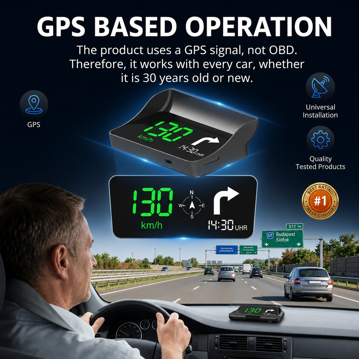 🚗🛰️ Head-Up-Display (HUD) mit digitalem Tachometer und Navigationssystem – behalten Sie die Straße im Blick und vermeiden Sie Bußgelder. 50 % Rabatt!