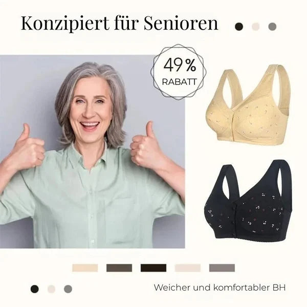 2026 Neues Design für Senior Front Closure Baumwoll-BH