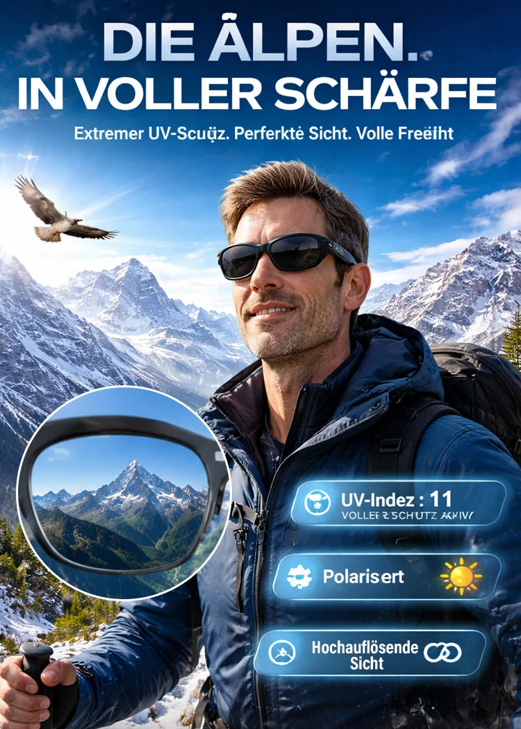 KI-Smart-Brille mit ChatGPT, 8-MP-Kamera und HD 1200P 4K-Videoaufzeichnung, Echtzeitübersetzung in über 160 Sprachen, Bluetooth 5.4, HiFi-Audio- und Musiksteuerung, intelligente Sonnenbrille mit Videoaufzeichnung für unterwegs