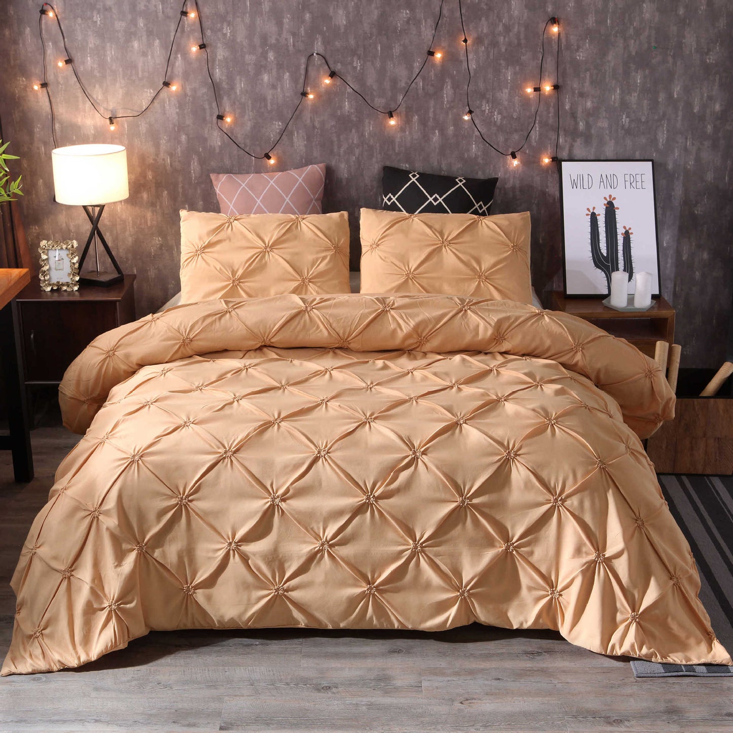 🛏️ 50% RABATT! 🌿 3-teiliges Bettwäsche-Set mit Pintuck-Falten – elegant, weich, komplett – für Ihr Traum-Schlafzimmer ✨