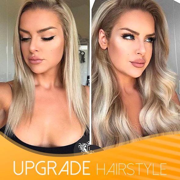💕Haarverlängerung Unsichtbar Haarteil Extensions Haarverdichtung (55.8CM)