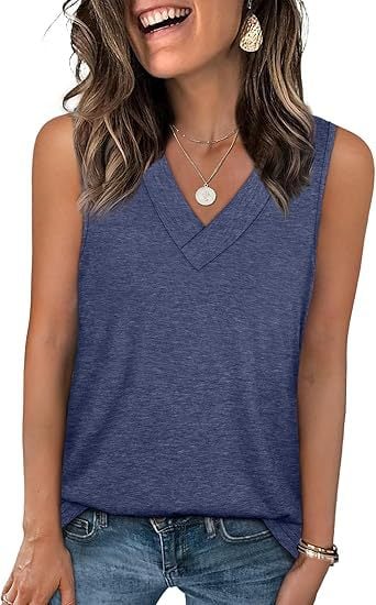 🎁Sommeraktion 50 % RABATT✨Ärmelloses, figurformendes Tanktop mit V-Ausschnitt und lockerer Passform für Damen