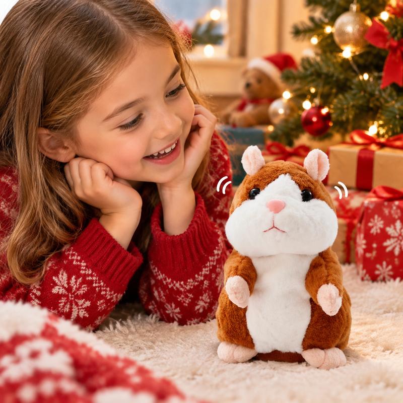 Sprechender Hamster als Plüschtier – wiederholt alles, was man sagt, schüttelt automatisch den Kopf, urkomischer Spaß für Kinder und Erwachsene