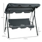 Outsunny Hollywoodschaukel mit Sitzpolster, 3-Sitzer Gartenschaukel mit verstellbarem Sonnendach, Schaukelbank belast bis 240 kg, für Garten, Terrasse, 172 x 110 x 153 cm