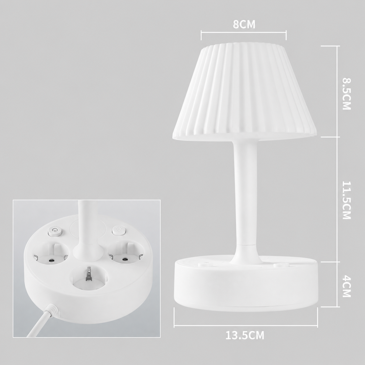 Nachttischlampen mit Steckdosen und USB-Anschlüssen