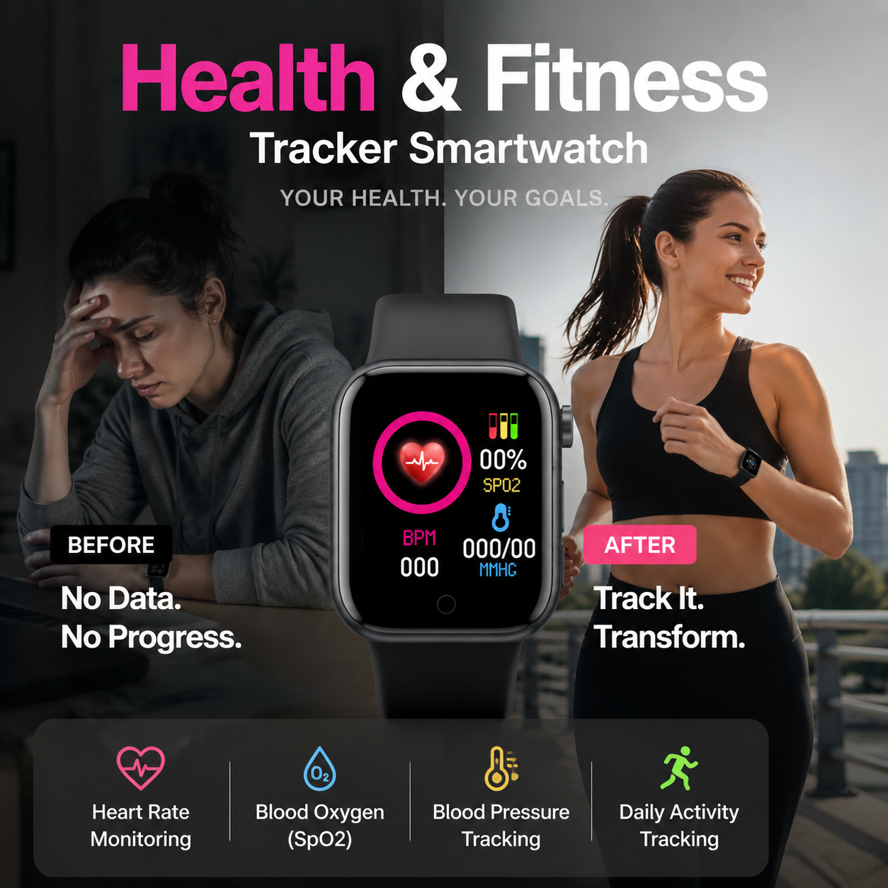 Smartwatch zur Gesundheits- und Fitnessverfolgung