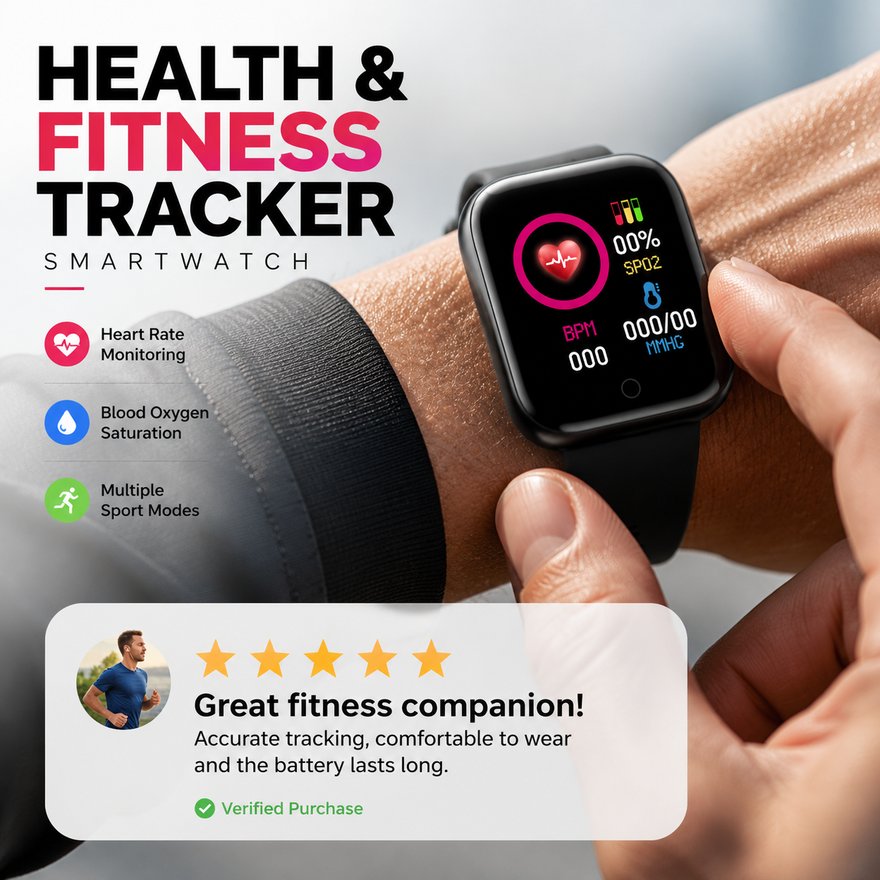 Smartwatch zur Gesundheits- und Fitnessverfolgung
