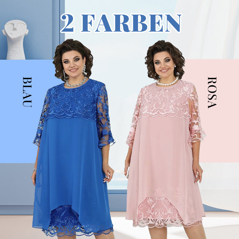 Spitzen-Midikleid für Damen in lockerer Passform