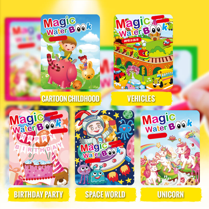 🎨 42% RABATT! ✨ MAGISCHE MALPUZZLE - WASSERFARBBUCH MIT 4 PINSELN, Lernspielzeug für Kinder ab 3 Jahren, Kreatives Beschäftigungsset 🖌️📚
