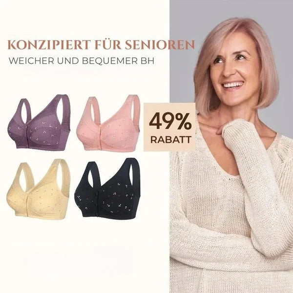 2026 Neues Design für Senior Front Closure Baumwoll-BH