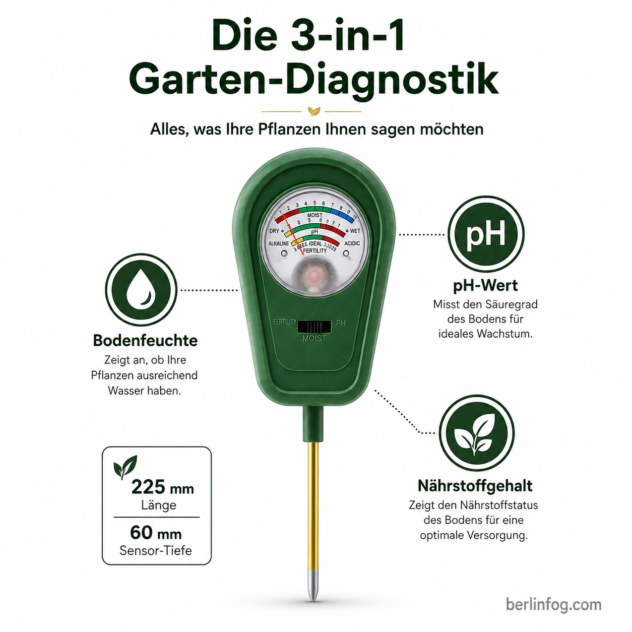 3-in-1 Bodendetektor mit Zeigeranzeige
