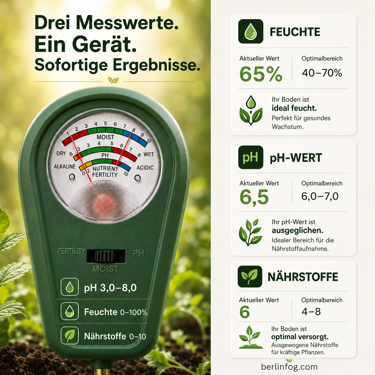 3-in-1 Bodendetektor mit Zeigeranzeige