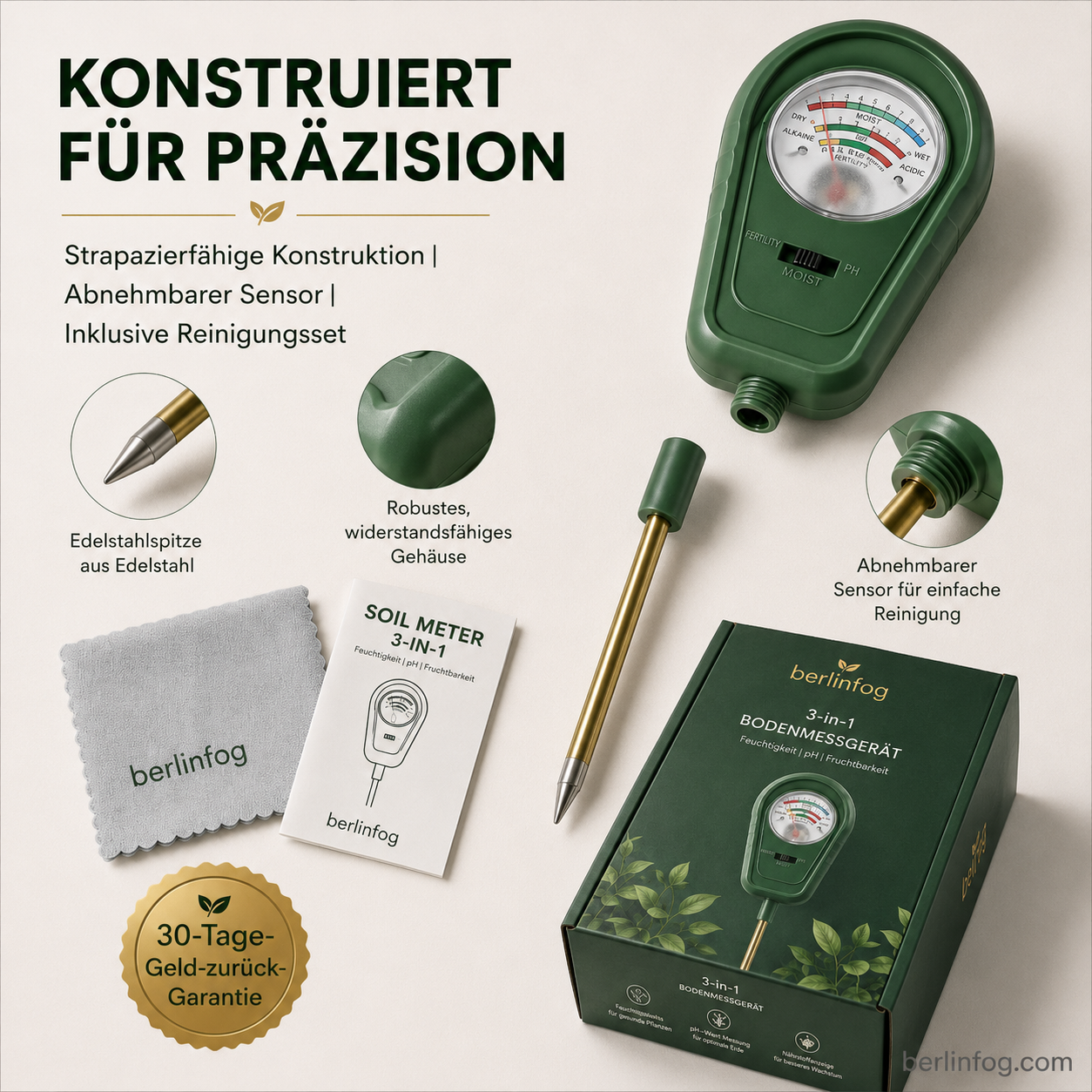 3-in-1 Bodendetektor mit Zeigeranzeige