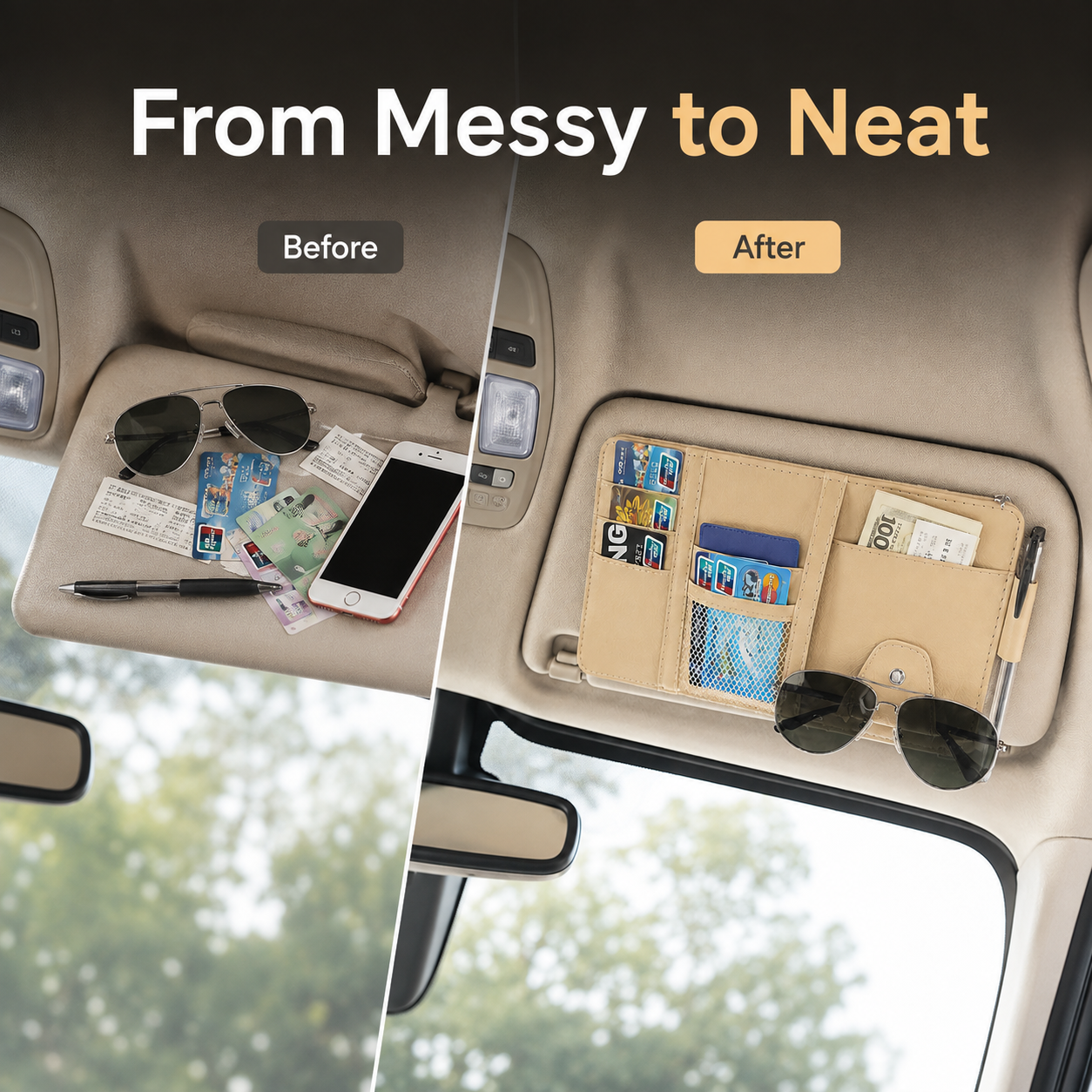 All-in-One-Organizer für die Sonnenblende im Auto