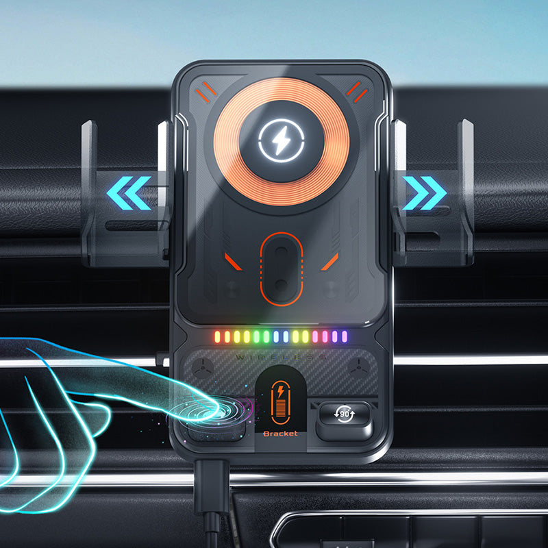 📢📢57 % Rabatt!! ⏰Intelligenter 2-in-1-Autotelefonhalter mit automatischer Drehfunktion und kabellosem Ladegerät⚡