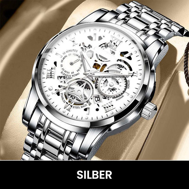 🔥Wasserdichte römische skelettierte mechanische Herrenuhr
