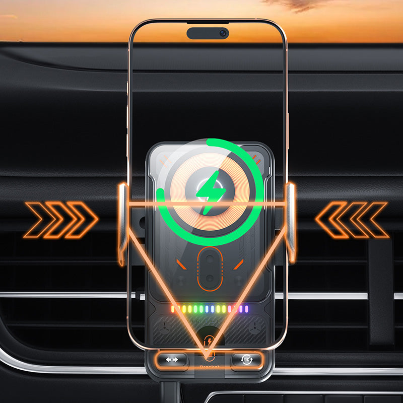 📢📢57 % Rabatt!! ⏰Intelligenter 2-in-1-Autotelefonhalter mit automatischer Drehfunktion und kabellosem Ladegerät⚡