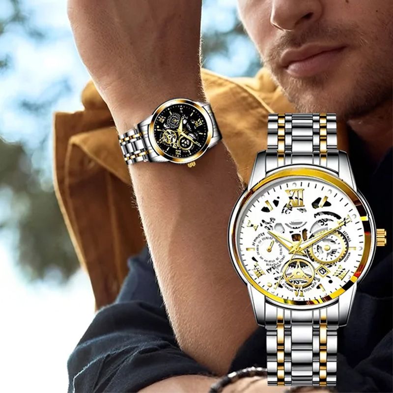 🔥Wasserdichte römische skelettierte mechanische Herrenuhr