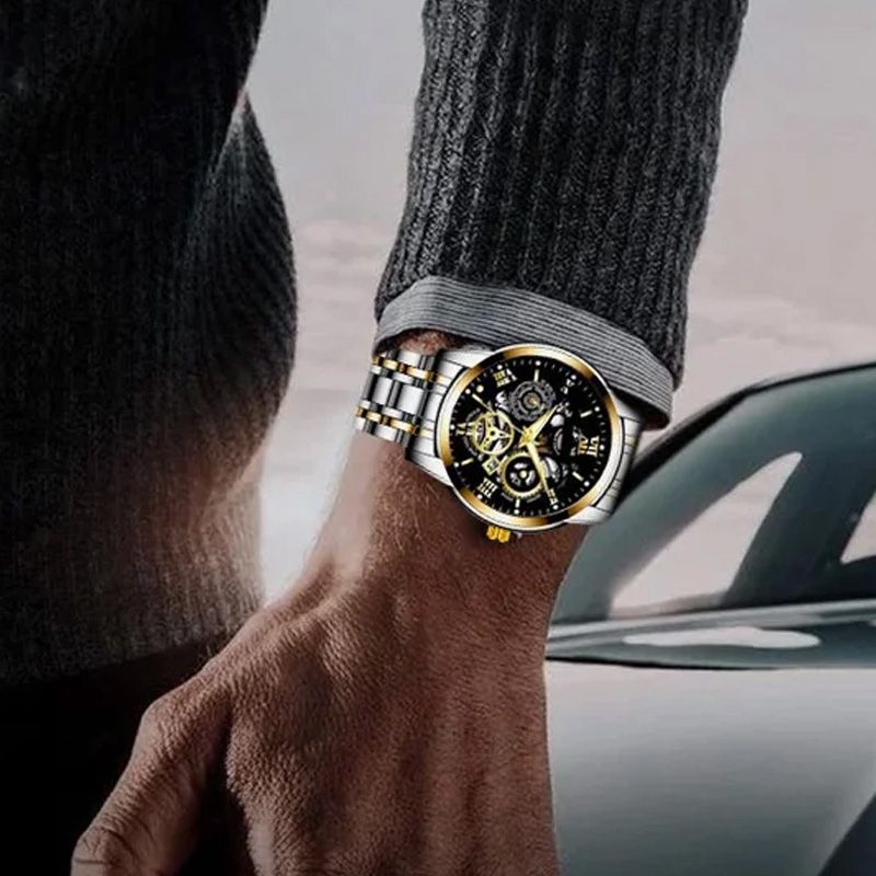 🔥Wasserdichte römische skelettierte mechanische Herrenuhr