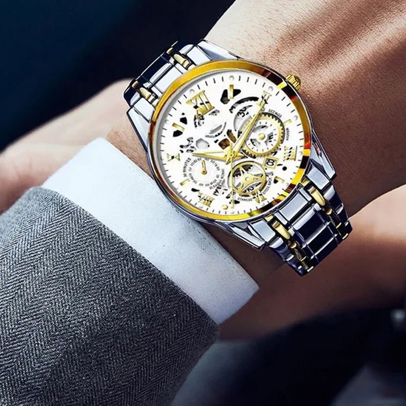 🔥Wasserdichte römische skelettierte mechanische Herrenuhr