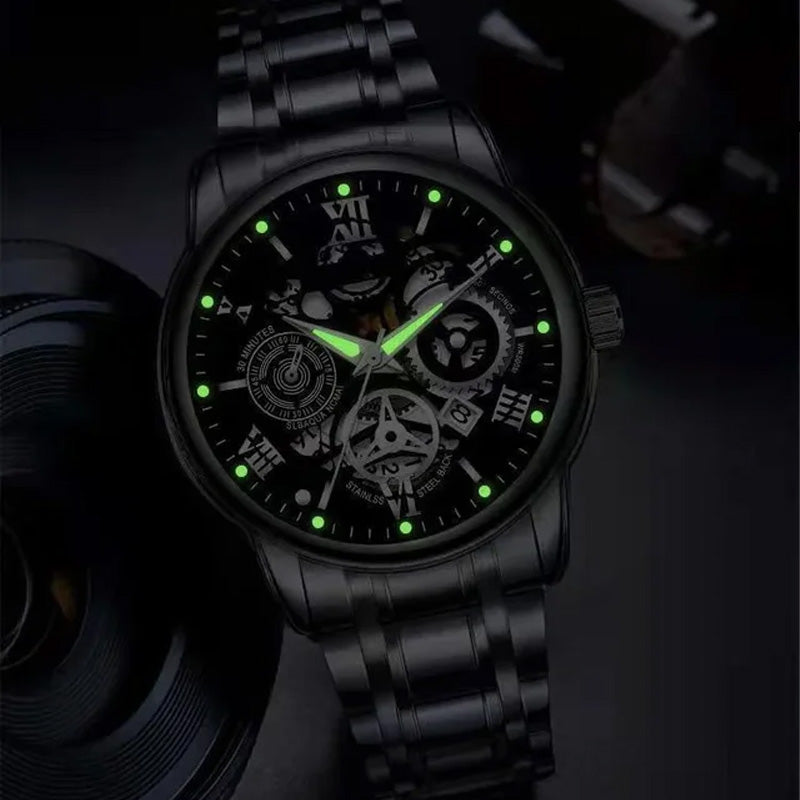 🔥Wasserdichte römische skelettierte mechanische Herrenuhr