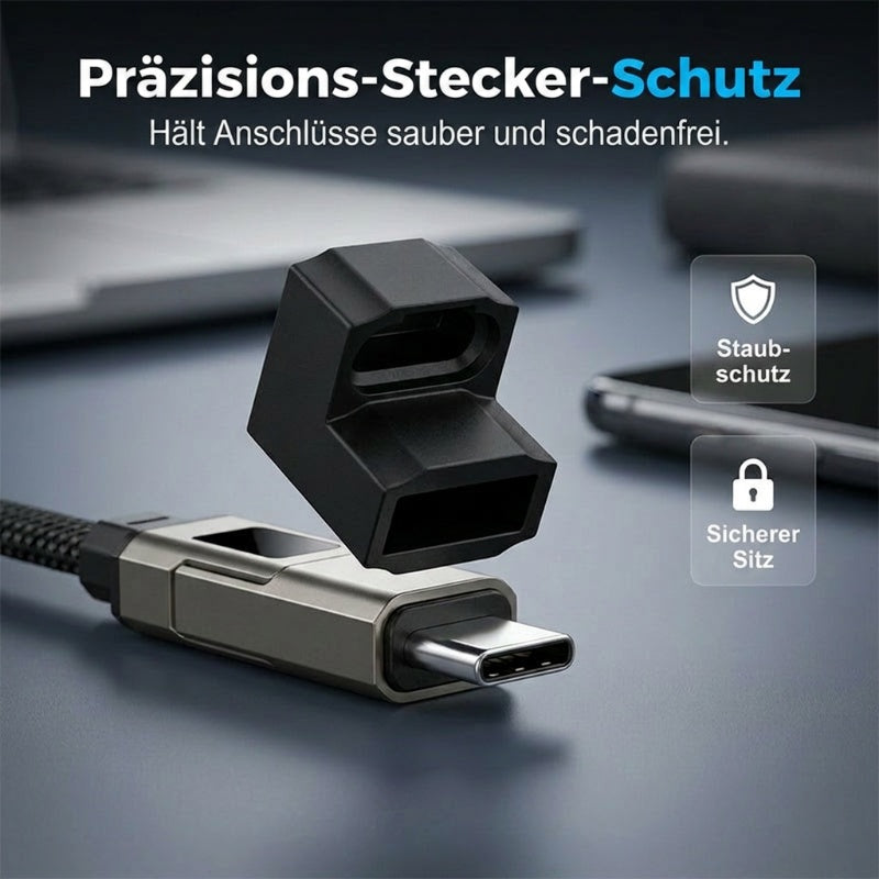 🔌 4-in-1-Ladekabel mit Digitalanzeige und Schlüsselanhänger – Schnellladefunktion, knickfest und kompakt