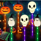 Halloween-Kürbis-Gartenstecker mit Solarleuchte