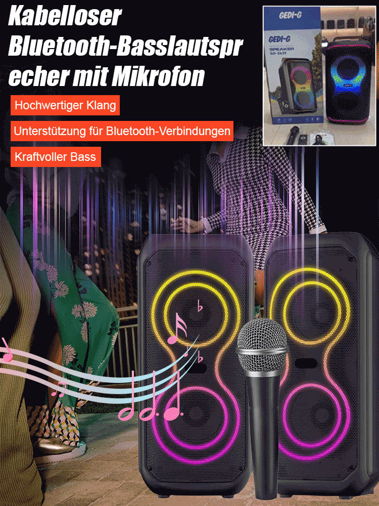 📢📢Subwoofer kabelloser Bluetooth-Lautsprecher