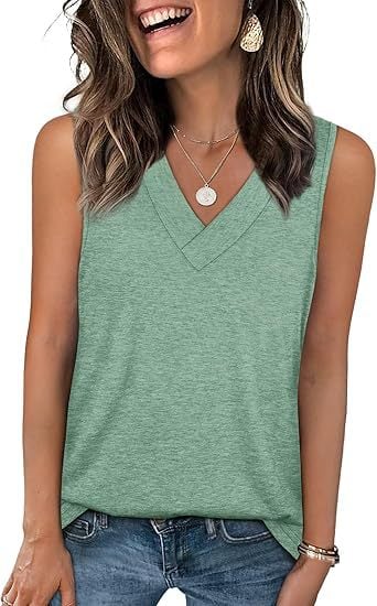 🎁Sommeraktion 50 % RABATT✨Ärmelloses, figurformendes Tanktop mit V-Ausschnitt und lockerer Passform für Damen