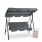 Outsunny Hollywoodschaukel mit Sitzpolster, 3-Sitzer Gartenschaukel mit verstellbarem Sonnendach, Schaukelbank belast bis 240 kg, für Garten, Terrasse, 172 x 110 x 153 cm